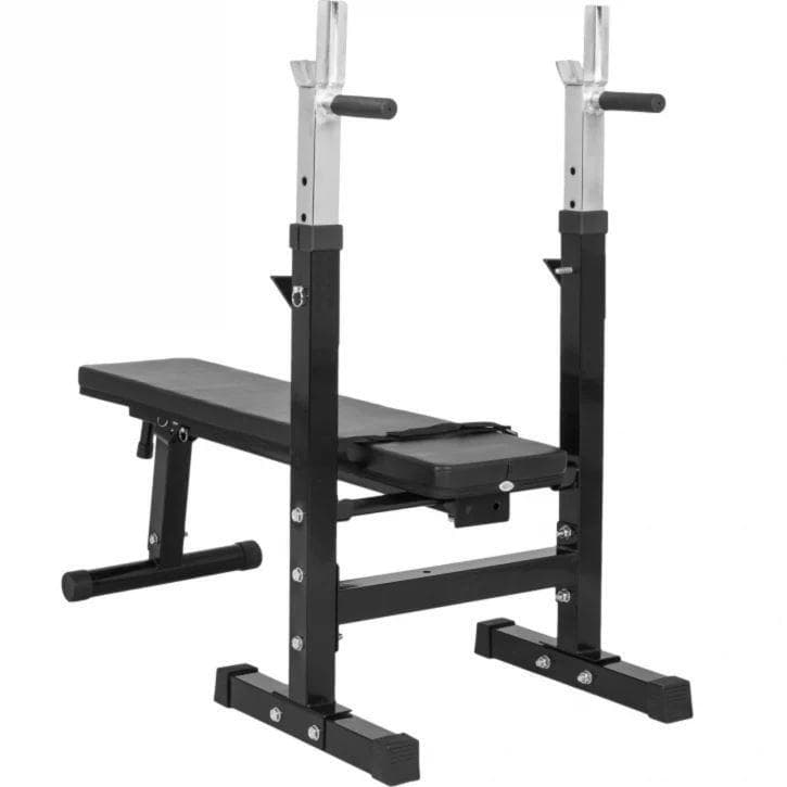 Gorilla Sports Benkpress PRO Vektstang Curlstang Manualsett 100kg