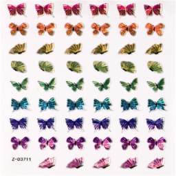 Butterfly Laser Nail Art Stickers 10-arks ZD3711 Flerfarget