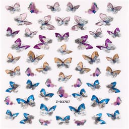 Butterfly Laser Nail Art Stickers 10-arks ZD3707