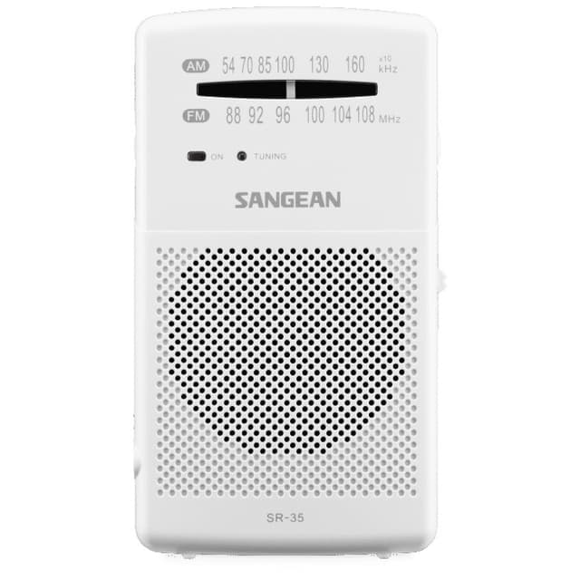 Sangean SR-35 bærbar analog radio (hvit)