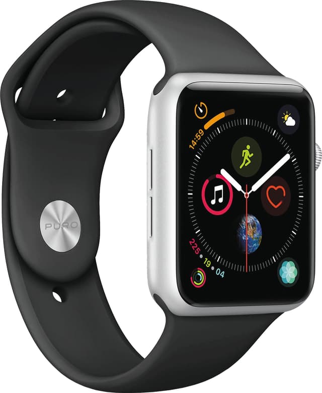 Puro Icon sportsreim i silikon til Apple Watch 42-45 mm (sort)