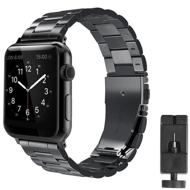 Apple Watch 38mm rustfritt stål armbånd (svart)