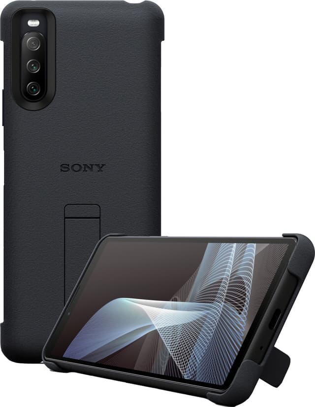 Sony Xperia 10 III Style deksel med stativ (sort)