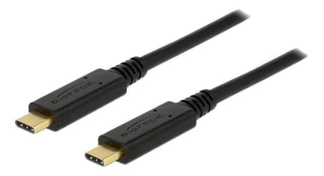 DeLOCK USB 3.1 Gen 1 USB-C til USB-C-kabel, 3A, E-markør, 2m, svart