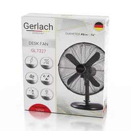 Gerlach Velocity Fan GL 7327 Bordvifte, Antall hastigheter 3, 100 W, Oscillasjon, Diameter 40 cm, Krom