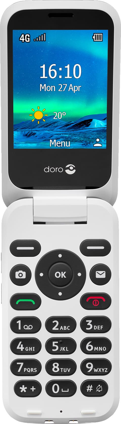 Doro 6821 mobiltelefon (rød/hvit)