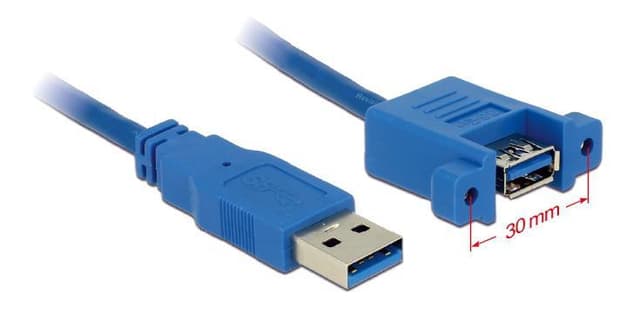 Delock-kabel USB 3.0 Type-A-plugg> USB 3.0 Type-A-boks for installasjon 1