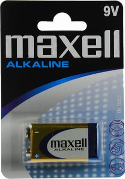 Maxell batteri, 9V / 6LR61, Alkaline, 1-pakning