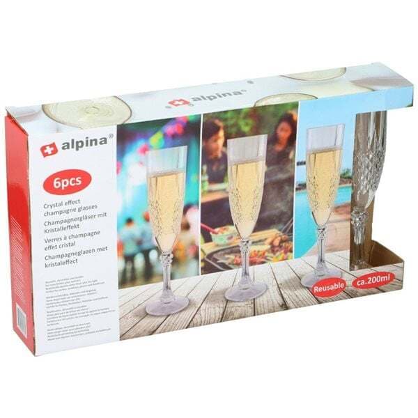 Alpina Champagneglass i plast 6-pk