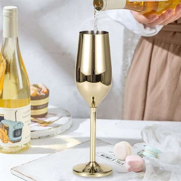 Champagneglass Gold i glass metallic - 22cl