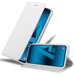 Samsung Galaxy A40 lommebokdeksel etui (sølv)