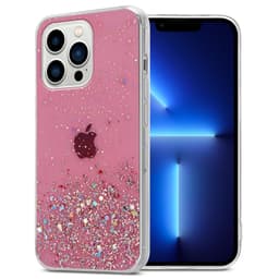 iPhone 13 PRO MAX Silikondeksel Glitter (rosa)