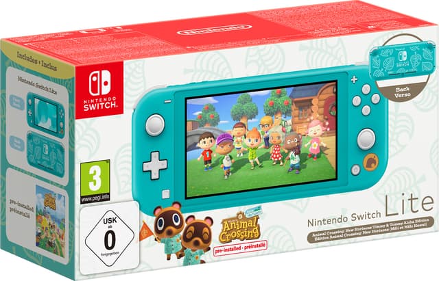 Nintendo Switch Lite gaming console (turkis, med Animal Crossing)