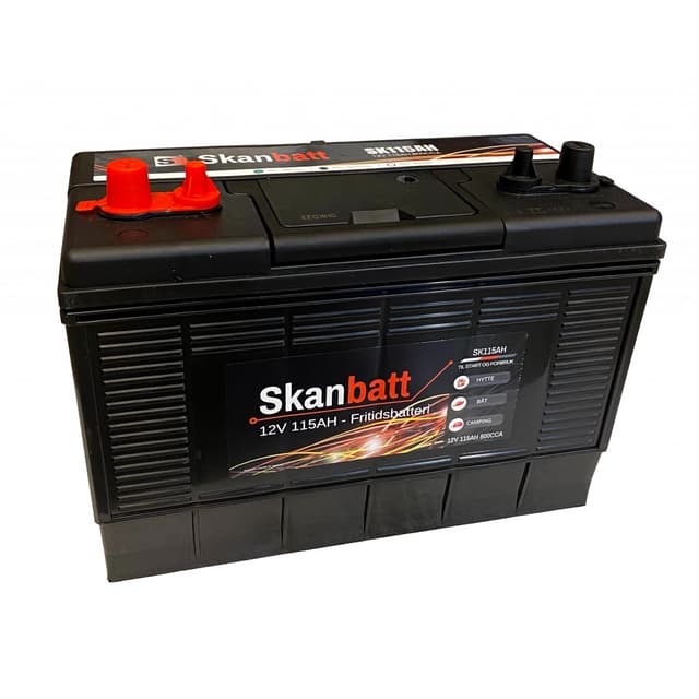 SKANBATT Fritidsbatteri 12V 115AH 800CCA (330x172x222/242mm) Dual Pol