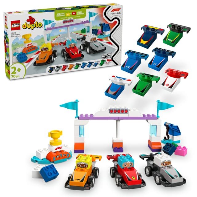 LEGO DUPLO Town F1 Team med racerbiler og sjåfører 10445