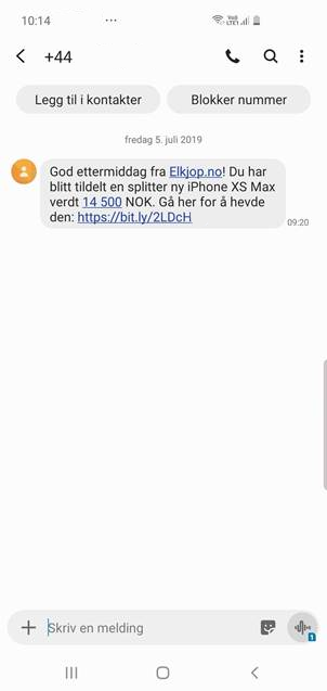 Svindel via britisk telefonnummer Svindel via britisk telefonnummer