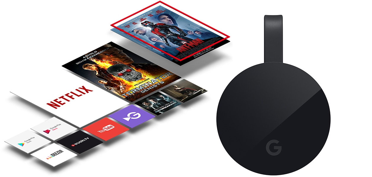 Chromecast Ultra og 3. generasjons Chromecast – stream film, serier og  musikk - Elkjøp