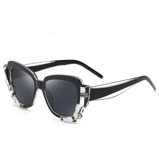 Solbriller UV400-beskyttelse med krystalldekorasjon, svart - Elkjøp