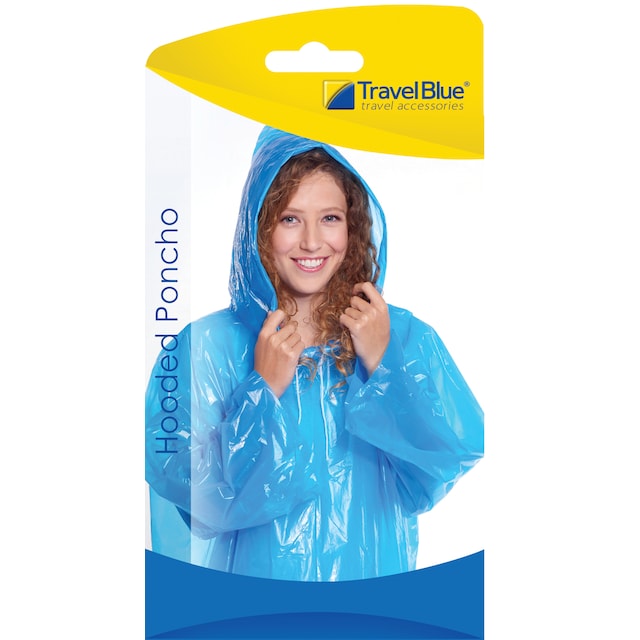 Travel Blue poncho med hette unisex/one size