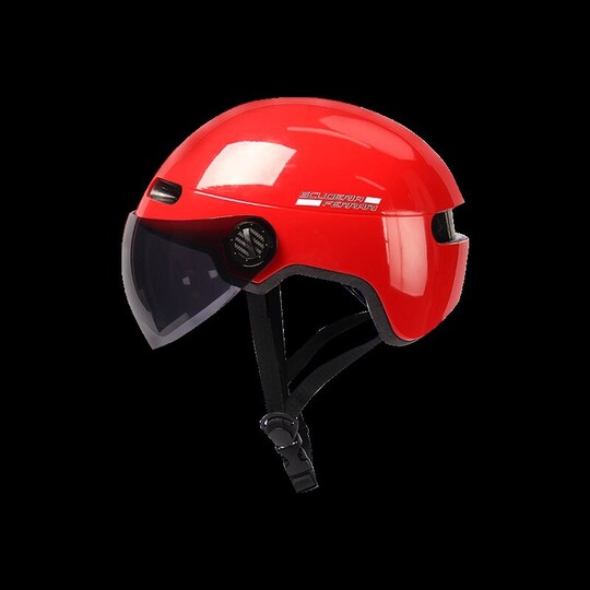 Ferrari hjelm med solskjerm - rød - Elkjøp