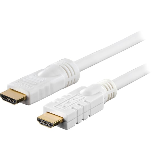 DELTACO HDMI-kabel, aktiv, ha-ha, 1080p, v1.4, 20m, vit - Elkjøp