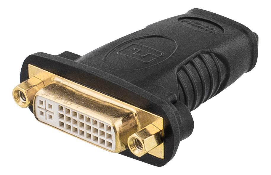 HDMI-adapter, HDMI 19-pin hona till DVI-D hona, guldpläterad - Elkjøp
