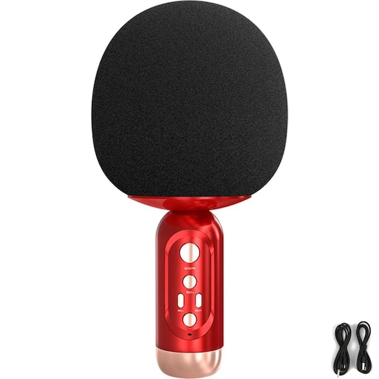 Trådløs Bluetooth karaoke mikrofon Rød - Elkjøp