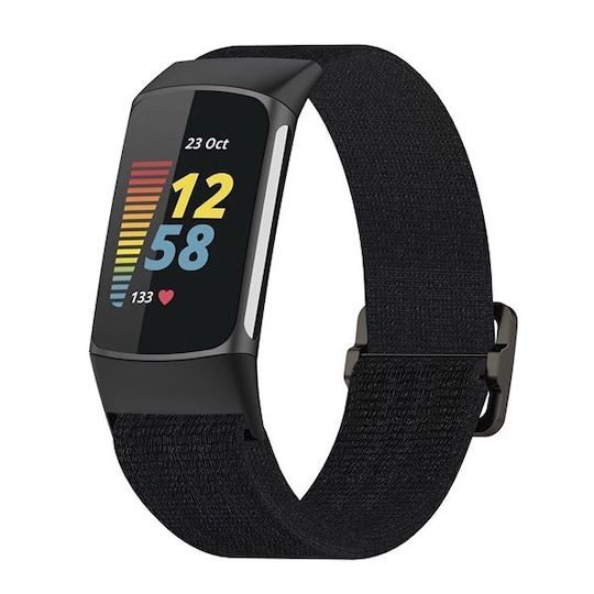 Elastisk armbånd tll Fitbit Charge 5 - Sort - Elkjøp