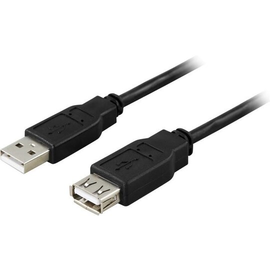 DELTACO USB 2.0 kabel Typ A han - Typ A hun 0,1m, svart - Elkjøp