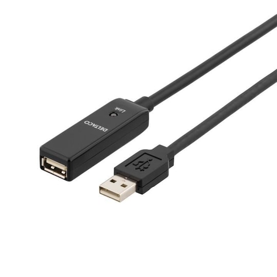 DELTACO USB forlengningskabel, aktiv,USB 2.0,10m - Elkjøp