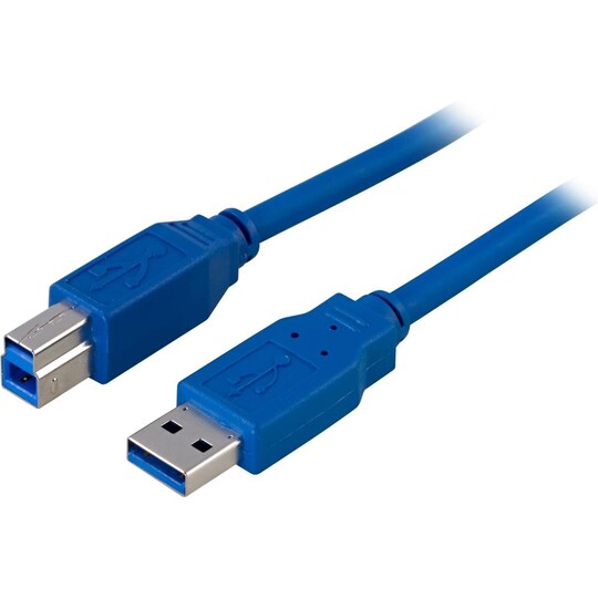 DELTACO USB 3.0 kabel, Type A-Type B output,3m, blÕ - Elkjøp