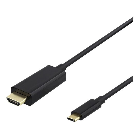DELTACO USB-C to HDMI cable, 1m, 4K, HDCP 2.2, 3D, black - Elkjøp