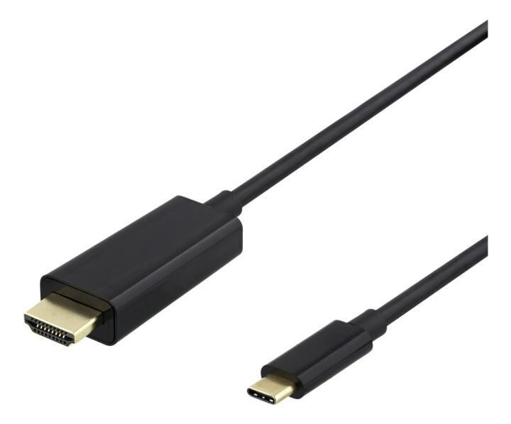 DELTACO USB-C to HDMI cable, 1m, 4K, HDCP 2.2, 3D, black - Elkjøp