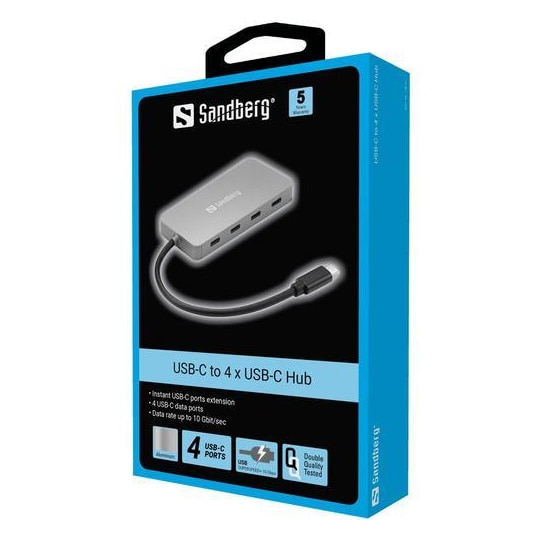 Sandberg USB-C til 4 x USB-C Hub - Elkjøp
