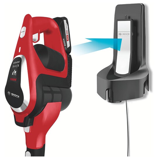 Bosch Unlimited trådløs støvsuger BBS81PET (rød) - Elkjøp