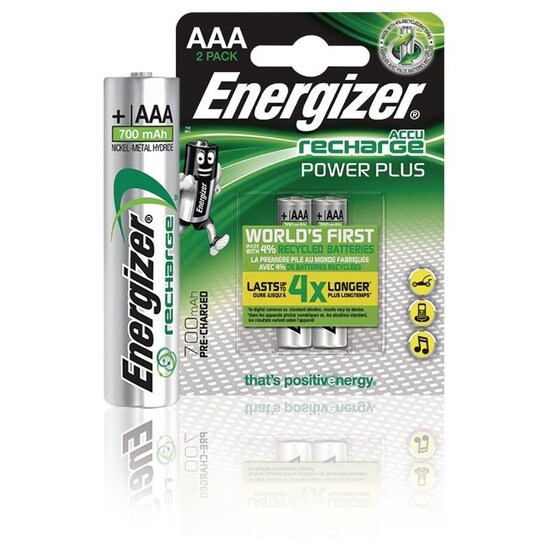 Energizer Oppladbare Ni-MH batteri AAA | 1.2 V DC | 700 mAh | Forhånds  ladet | 2-Blister - Elkjøp
