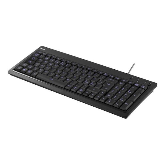 DELTACO tastatur med bakgrunnsbelysning, USB, blått lys, svart - Elkjøp