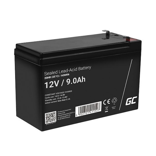 Green Cell AGM Batteri 12V 9Ah - Elkjøp