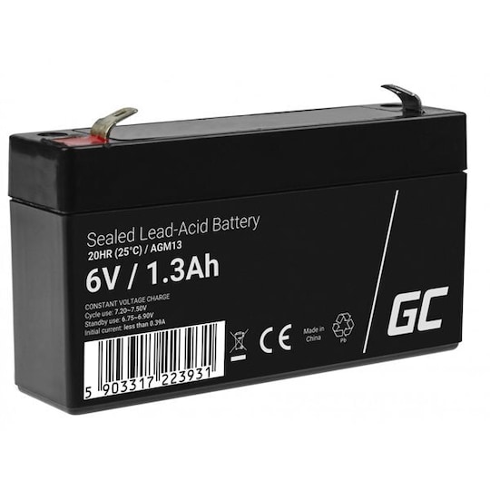 Green Cell AGM Batteri 6V 1.3Ah - Elkjøp