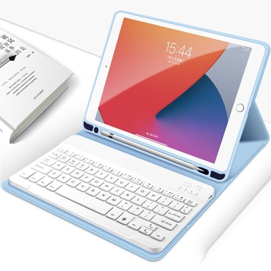 Tastaturetui med penneholder for iPad Air 1/2 9,7 tommer Blå - Elkjøp