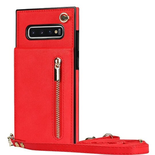 Zipper halskjede deksel Samsung Galaxy S10 Plus - Rød - Elkjøp