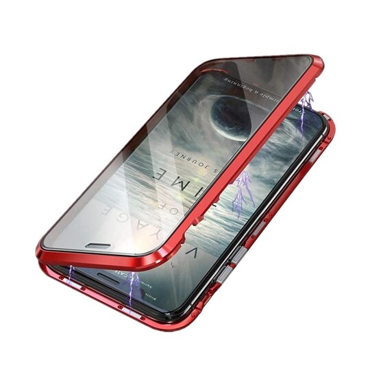 iPhone XR-deksel dobbeltsidig herdet glass Rød - Elkjøp