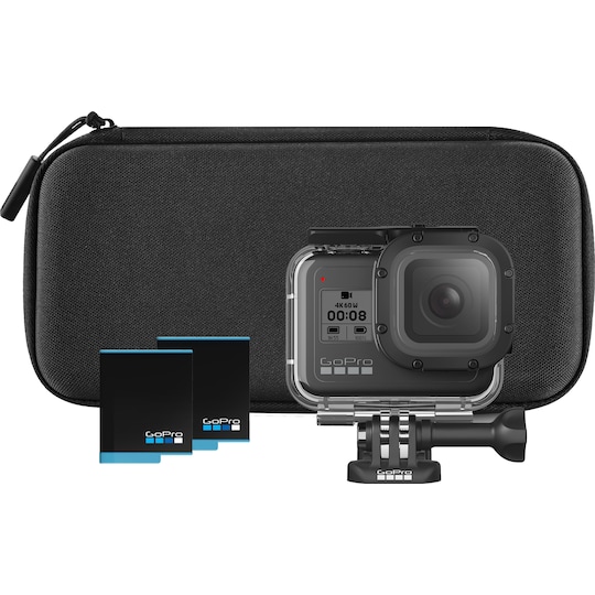 GoPro Hero 8 Black actionkamera med tilbehørsett - Elkjøp