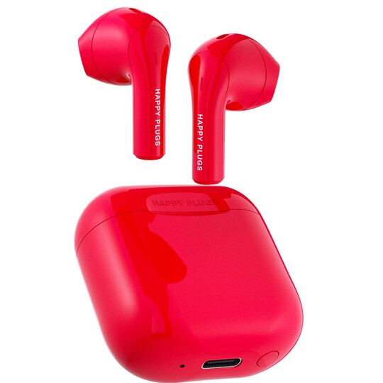 Happy Plugs Joy helt trådløse in-ear hodetelefoner (rød) - Elkjøp