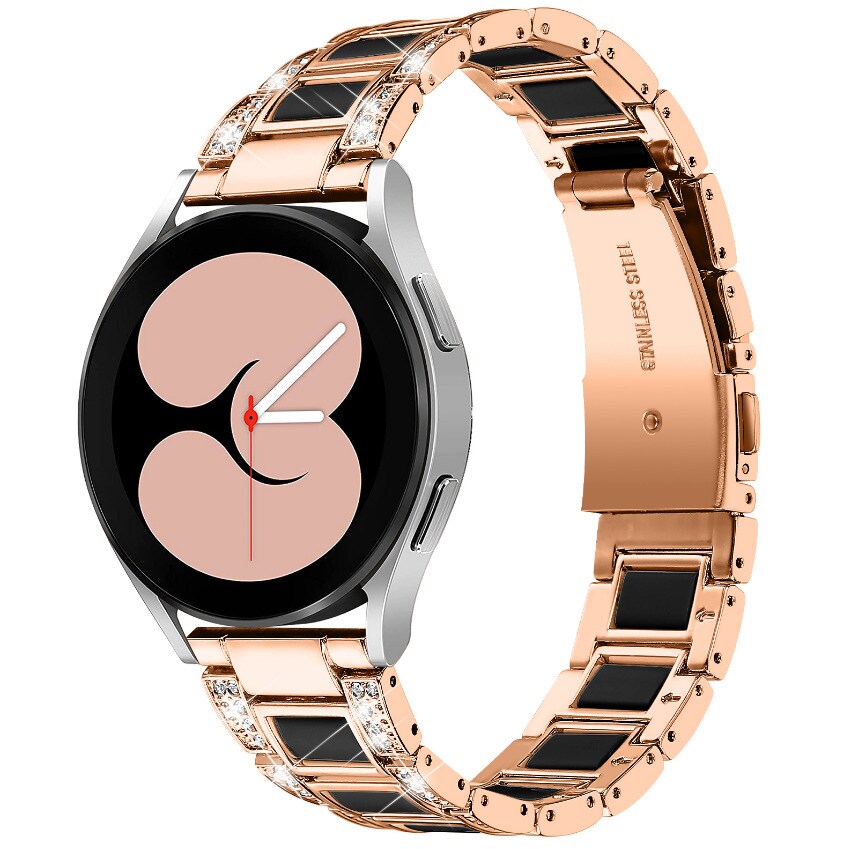 INF Klokke armbånd Rose gull+svart Samsung Galaxy Watch 20 mm - Elkjøp