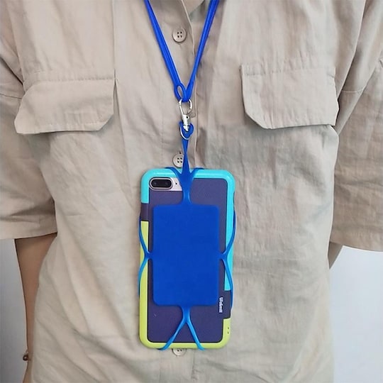 Kortholder til mobiltelefon med bånd Blå - Elkjøp