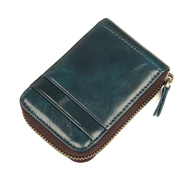 RFID-blokkerende lommebok i ekte skinn Mørkegrønn - Elkjøp