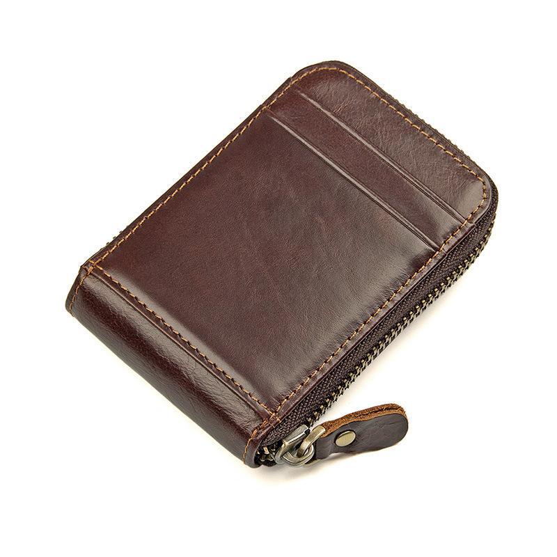 RFID korthållare plånbok Äkta läder Mörkbrun - Elkjøp