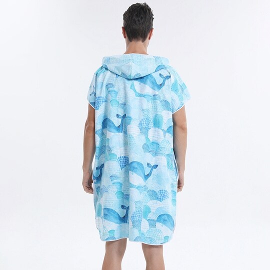 Whale Beach Badehåndkle med hette Digitaltrykk Dobbeltsidig fleece Voksen  Flerfarget - Elkjøp
