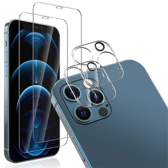 INF iPhone 12 Pro Max skjermbeskytter og kamerabeskytter 2+2 - Elkjøp
